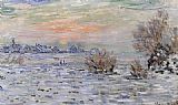 Claude Monet Famous Paintings - Winter on the Seine Lavacourt